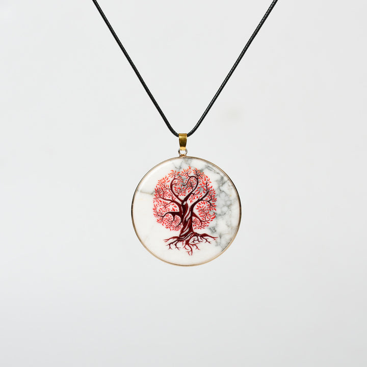Collier Arbre de Vie en Cristal Hamsa Chakra Olivenorma