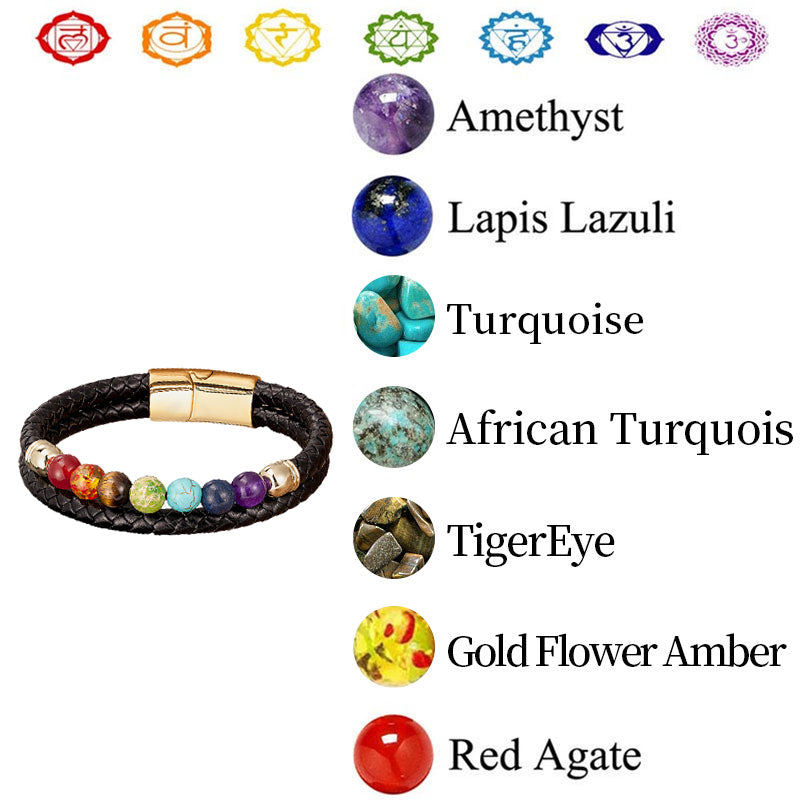 Bracelet d'équilibre des chakras en cristal naturel