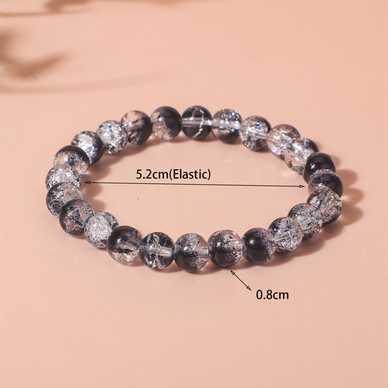 Bracelet pour homme en perles contrastées noires transparentes Olivenorma