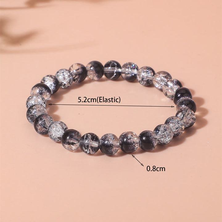 Bracelet pour homme en perles contrastées noires transparentes Olivenorma