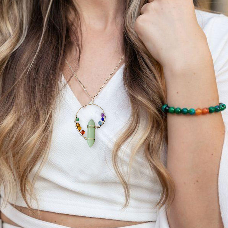 Collier tourbillon de couleurs orgones Chakra Olivenorma