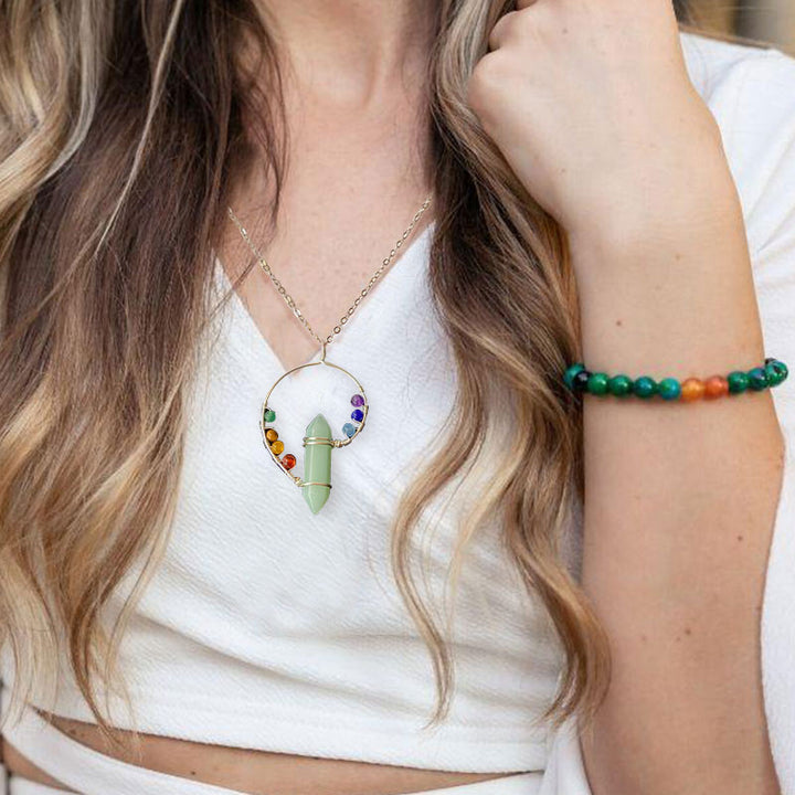 Collier tourbillon de couleurs orgones Chakra Olivenorma