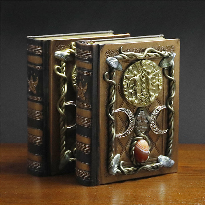 Carnet de notes Olivenorma en agate rouge, lune, étoile, signe du zodiaque, jumeaux