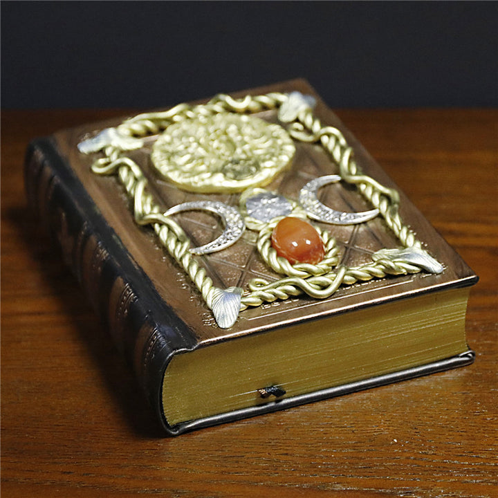 Carnet de notes Olivenorma en agate rouge, lune, étoile, signe du zodiaque, jumeaux