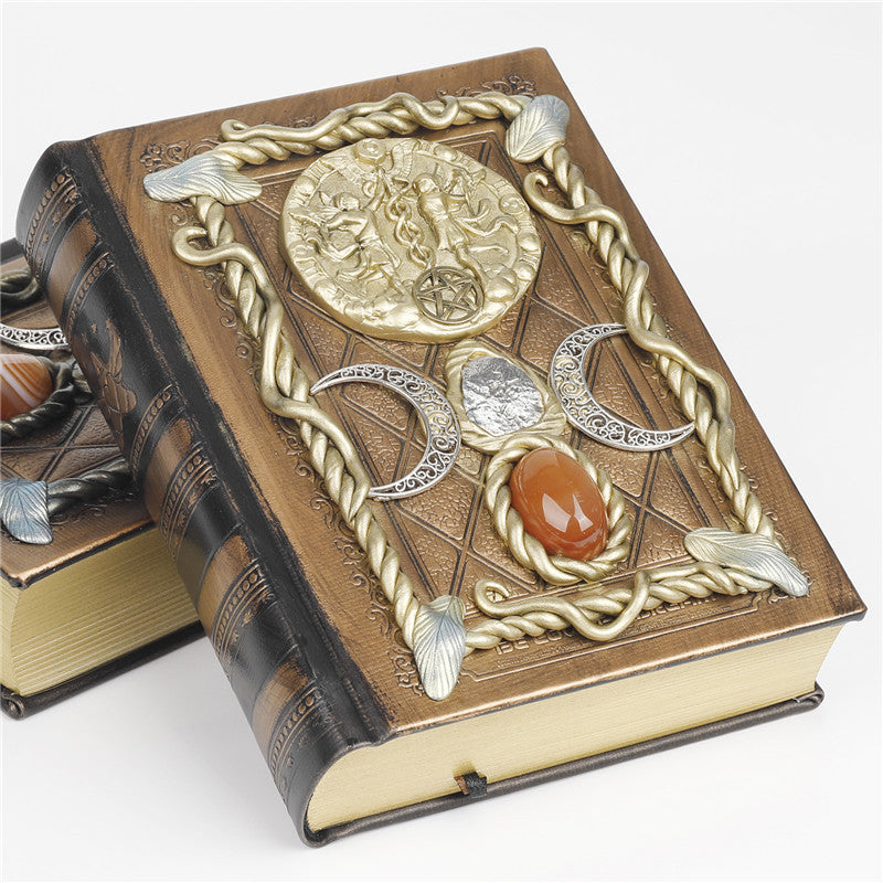 Carnet de notes Olivenorma en agate rouge, lune, étoile, signe du zodiaque, jumeaux