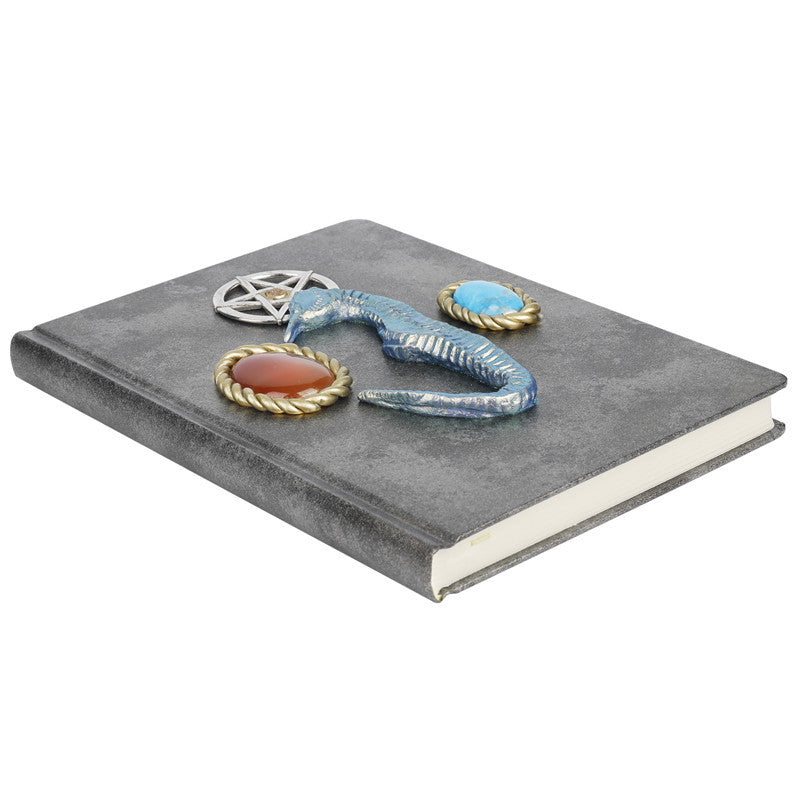 Carnet décoratif à motif hippocampe turquoise et agate rouge Olivenorma