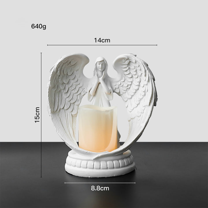 Bougeoir Olivenorma Nordic Pure White Wings Ange Priant