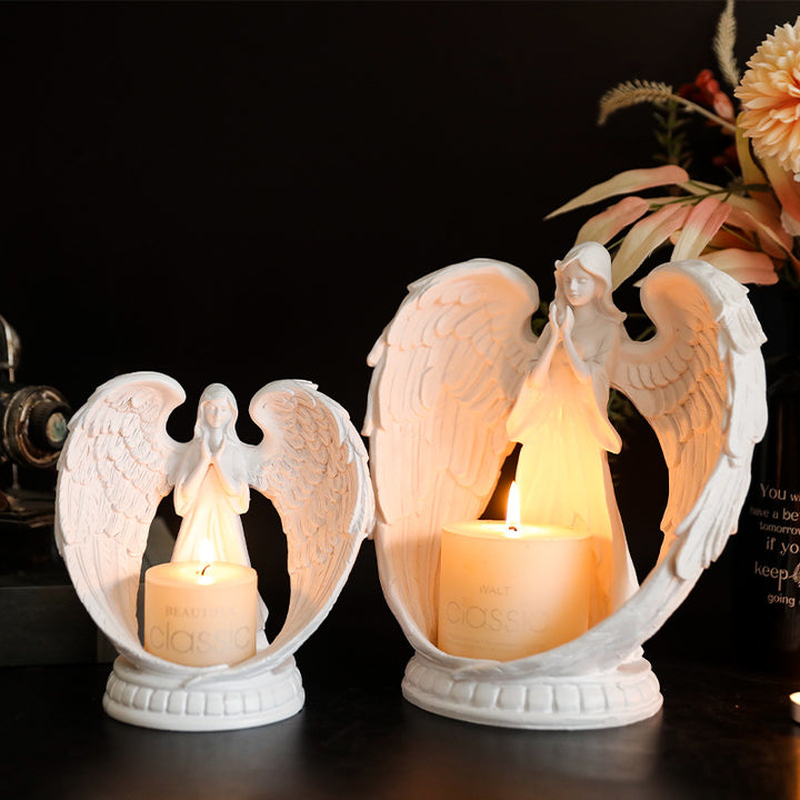 Bougeoir Olivenorma Nordic Pure White Wings Ange Priant