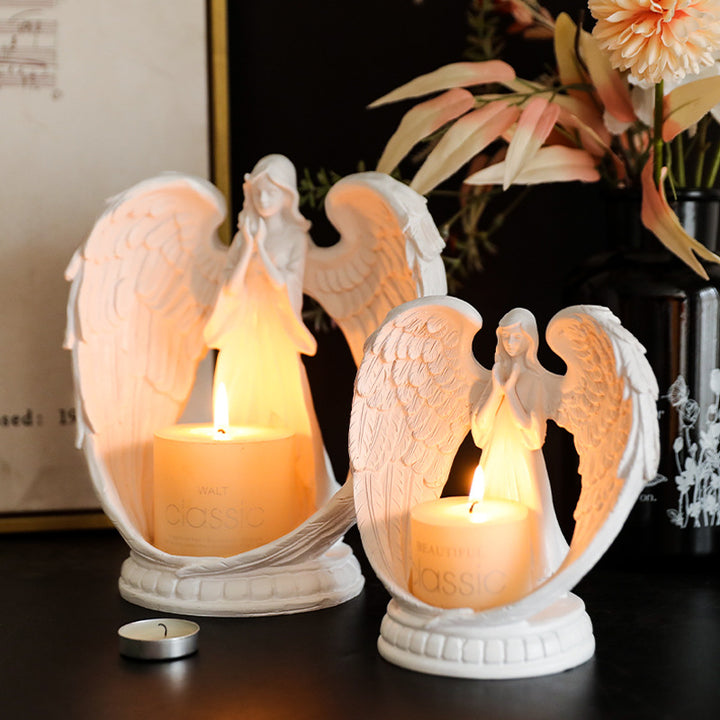 Bougeoir Olivenorma Nordic Pure White Wings Ange Priant