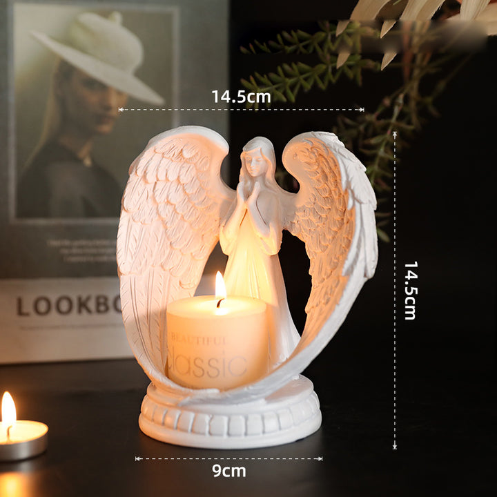 Bougeoir Olivenorma Nordic Pure White Wings Ange Priant