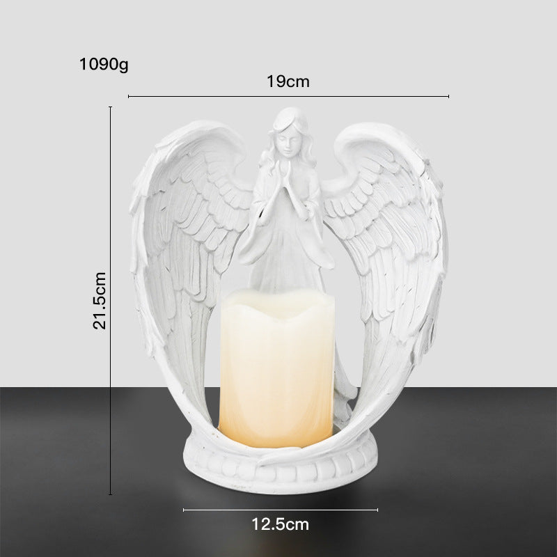 Bougeoir Olivenorma Nordic Pure White Wings Ange Priant