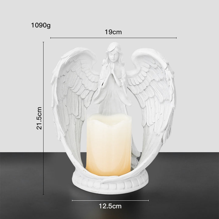Bougeoir Olivenorma Nordic Pure White Wings Ange Priant