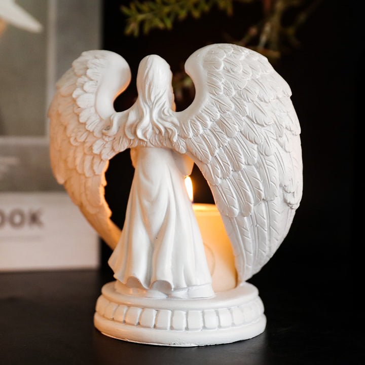 Bougeoir Olivenorma Nordic Pure White Wings Ange Priant