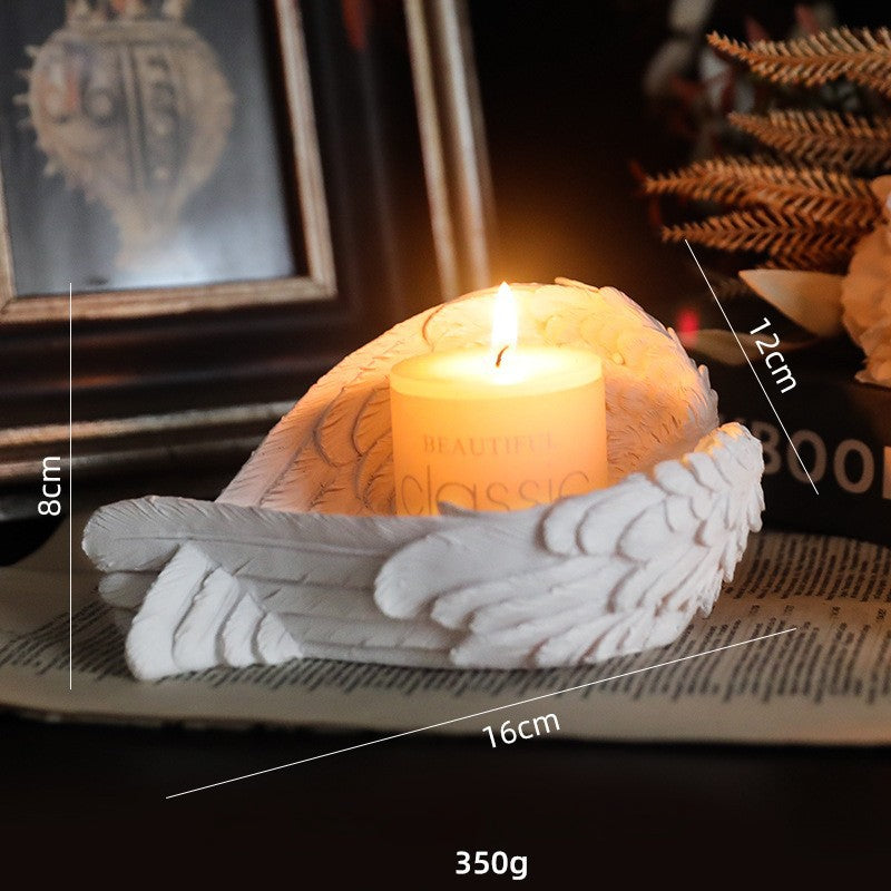 Bougeoir Olivenorma Nordic Pure White Wings Ange Priant