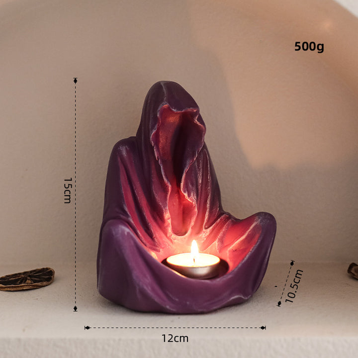 Bougeoir décoratif en résine en forme de sorcier fantomatique Olivenorma