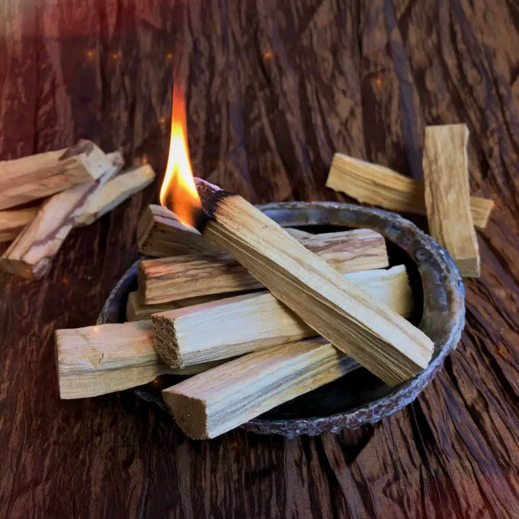 Bâton sacré de méditation purifiante en cristal d'aromathérapie Palo Santo Olivenorma