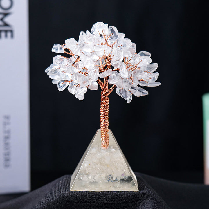 Base de pyramide en gravier de cristal naturel Olivenorma pour arbre Feng Shui