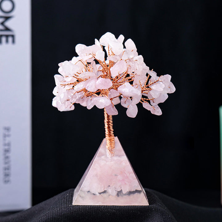 Base de pyramide en gravier de cristal naturel Olivenorma pour arbre Feng Shui