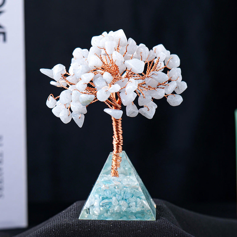Base de pyramide en gravier de cristal naturel Olivenorma pour arbre Feng Shui