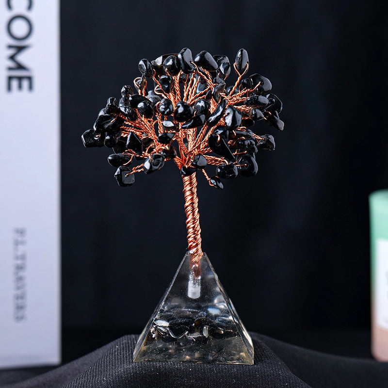 Base de pyramide en gravier de cristal naturel Olivenorma pour arbre Feng Shui