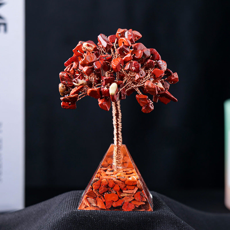 Base de pyramide en gravier de cristal naturel Olivenorma pour arbre Feng Shui