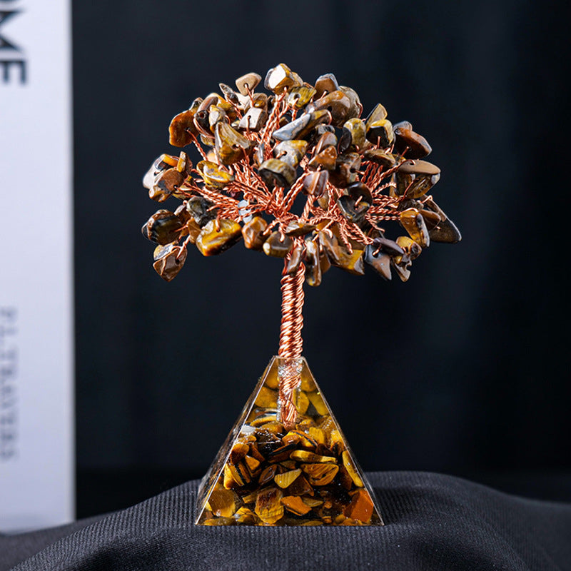 Base de pyramide en gravier de cristal naturel Olivenorma pour arbre Feng Shui