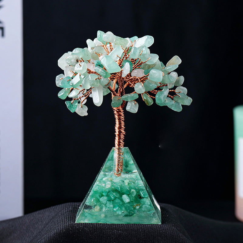 Base de pyramide en gravier de cristal naturel Olivenorma pour arbre Feng Shui