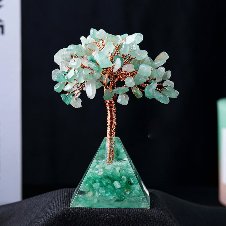 Base de pyramide en gravier de cristal naturel Olivenorma pour arbre Feng Shui