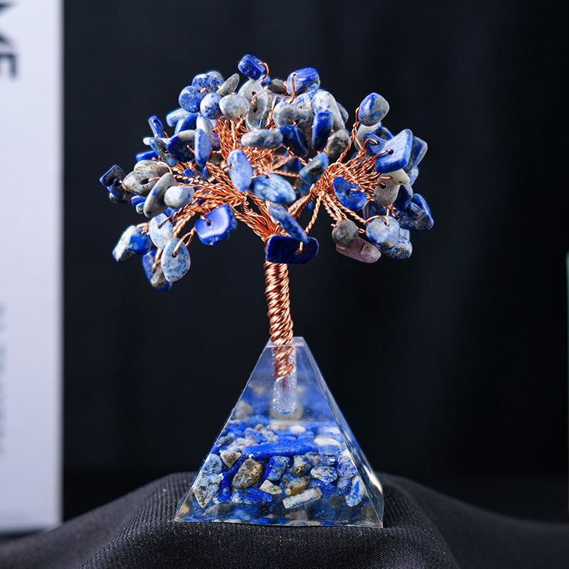 Base de pyramide en gravier de cristal naturel Olivenorma pour arbre Feng Shui
