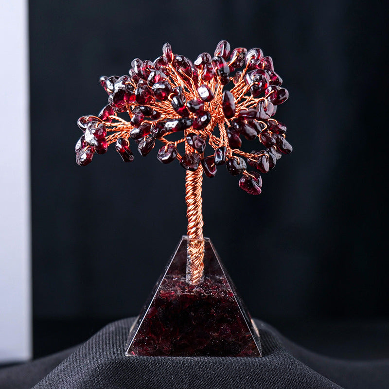 Base de pyramide en gravier de cristal naturel Olivenorma pour arbre Feng Shui