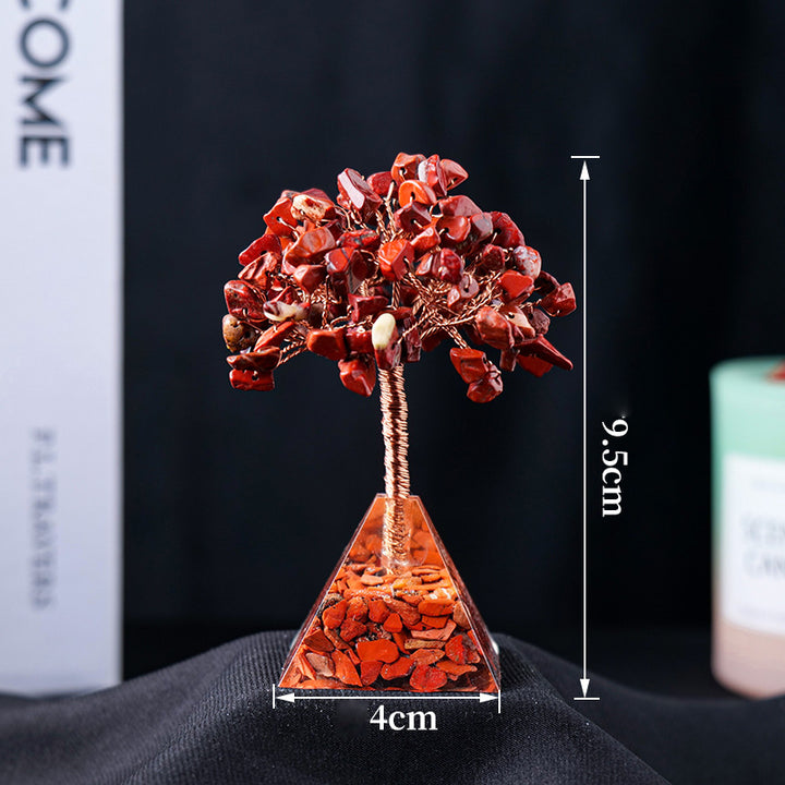 Base de pyramide en gravier de cristal naturel Olivenorma pour arbre Feng Shui