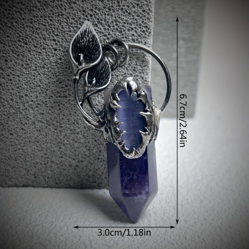 Collier avec pendentif en pierre précieuse en cristal à gratter fantôme d'Halloween Olivenorma