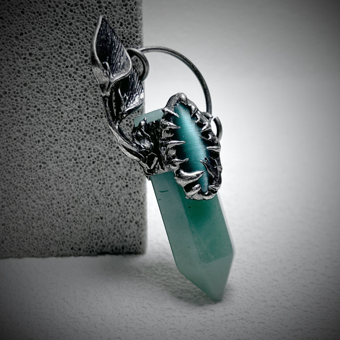 Collier avec pendentif en pierre précieuse en cristal à gratter fantôme d'Halloween Olivenorma