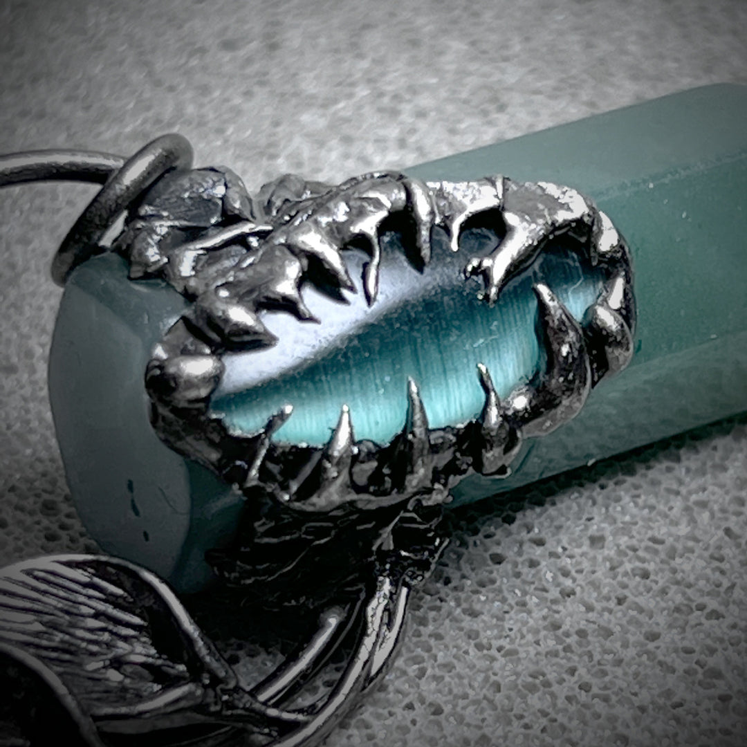 Collier avec pendentif en pierre précieuse en cristal à gratter fantôme d'Halloween Olivenorma