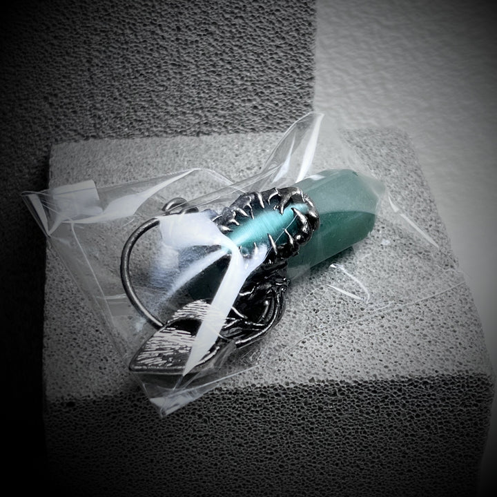 Collier avec pendentif en pierre précieuse en cristal à gratter fantôme d'Halloween Olivenorma