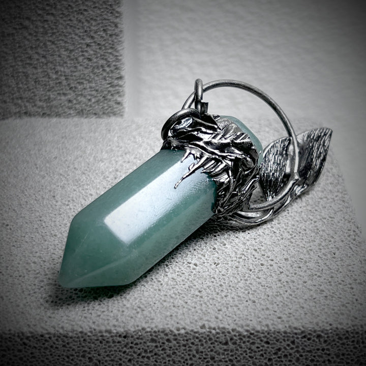 Collier avec pendentif en pierre précieuse en cristal à gratter fantôme d'Halloween Olivenorma