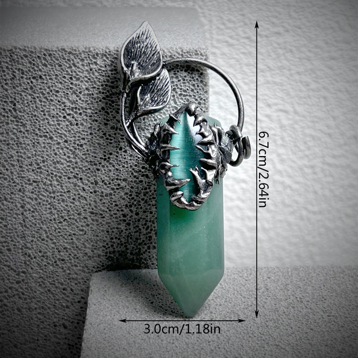 Collier avec pendentif en pierre précieuse en cristal à gratter fantôme d'Halloween Olivenorma