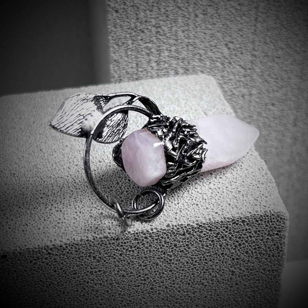 Collier avec pendentif en pierre précieuse en cristal à gratter fantôme d'Halloween Olivenorma