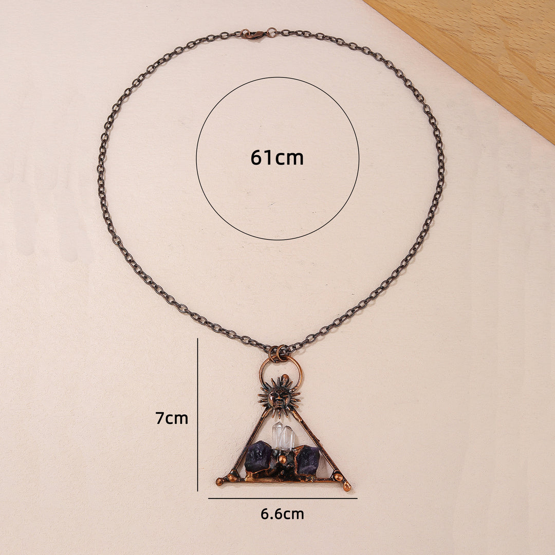 Collier en cuivre et quartz clair avec améthyste Olivenorma