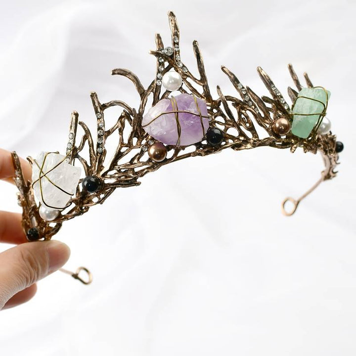 Couronne de cristal en pierre naturelle « Elf Princess » Olivenorma