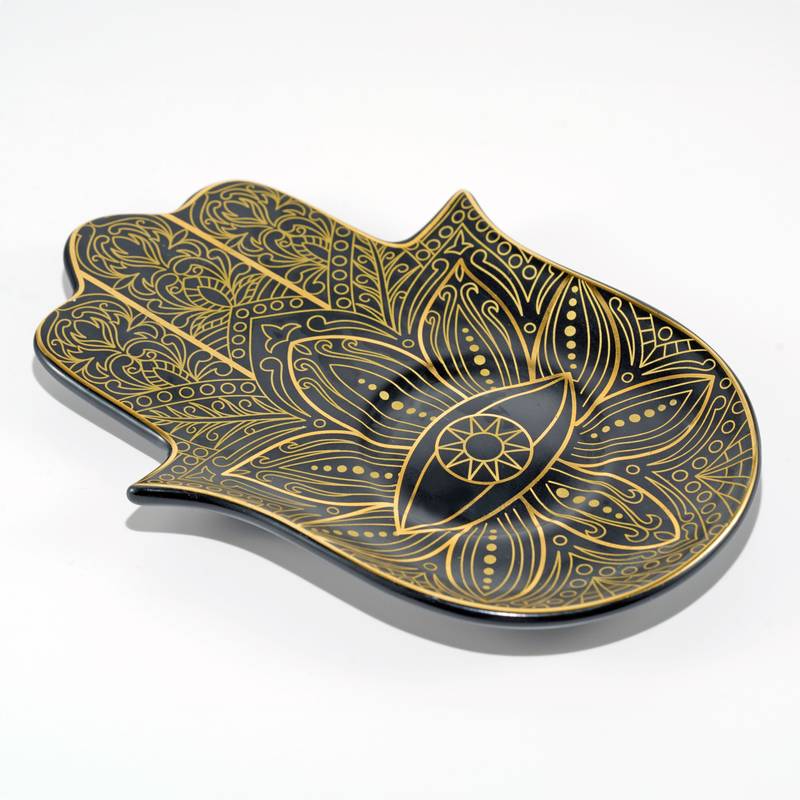 Sous-verre en cristal céramique Olivenorma Hamsa Evil Eye