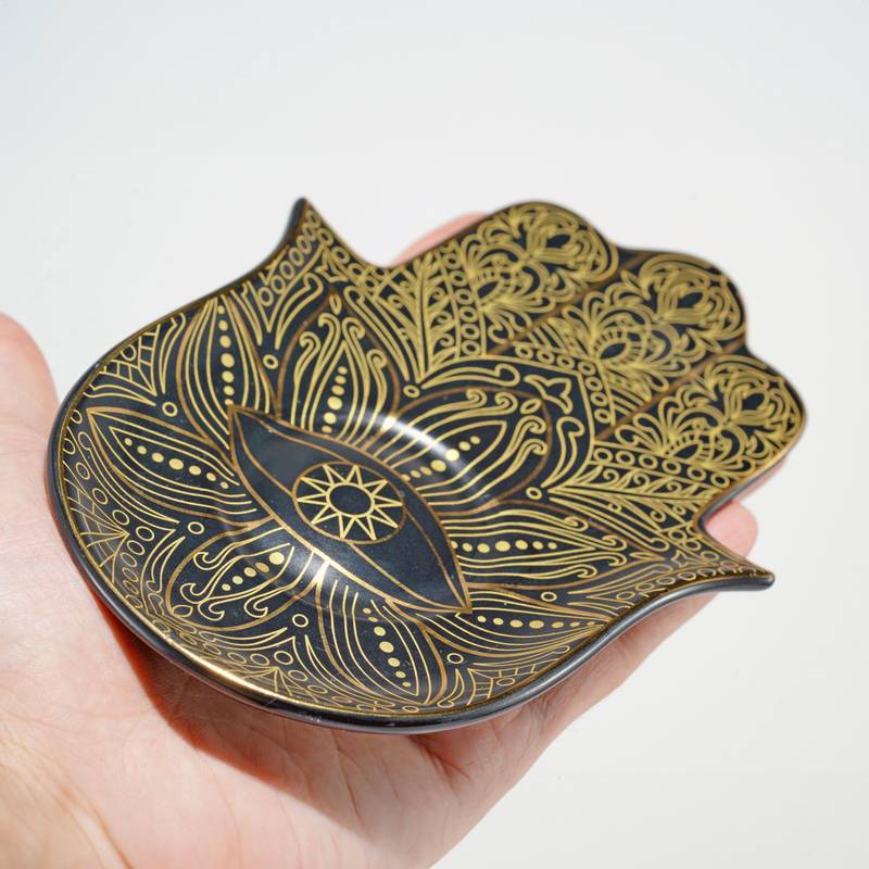 Sous-verre en cristal céramique Olivenorma Hamsa Evil Eye