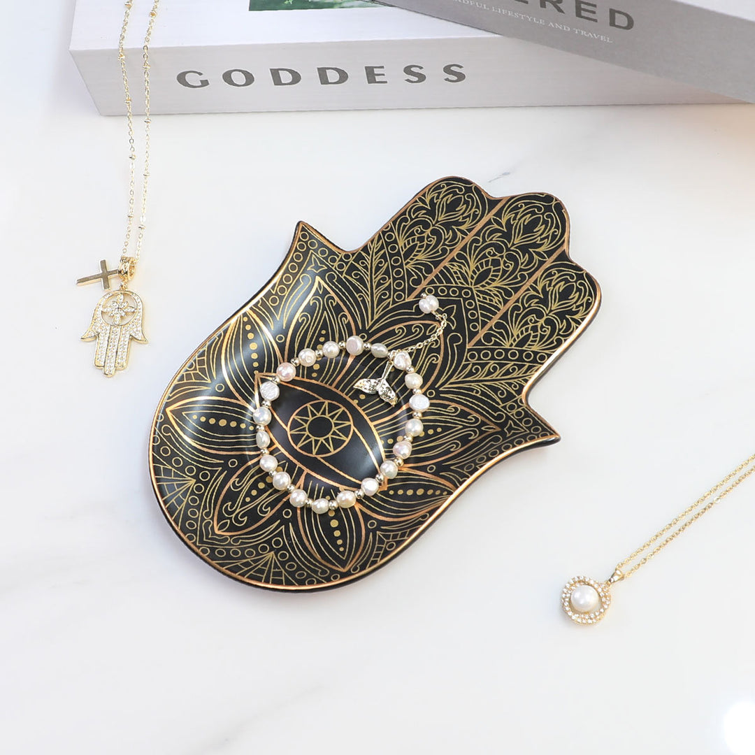 Sous-verre en cristal céramique Olivenorma Hamsa Evil Eye