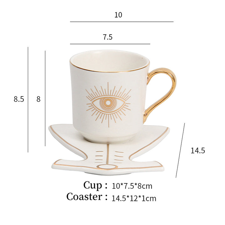 Ensemble de sous-verres pour tasse à thé et soucoupe Olivenorma Hamsa Evil Eye