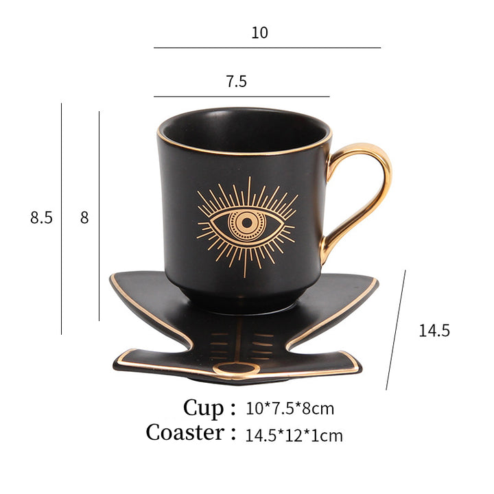 Ensemble de sous-verres pour tasse à thé et soucoupe Olivenorma Hamsa Evil Eye