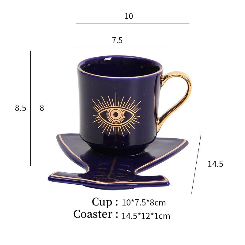 Ensemble de sous-verres pour tasse à thé et soucoupe Olivenorma Hamsa Evil Eye