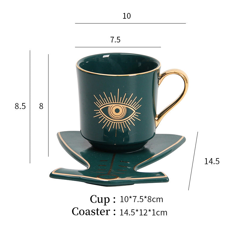 Ensemble de sous-verres pour tasse à thé et soucoupe Olivenorma Hamsa Evil Eye