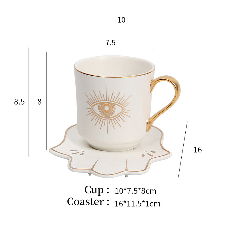 Ensemble de sous-verres pour tasse à thé et soucoupe Olivenorma Hamsa Evil Eye