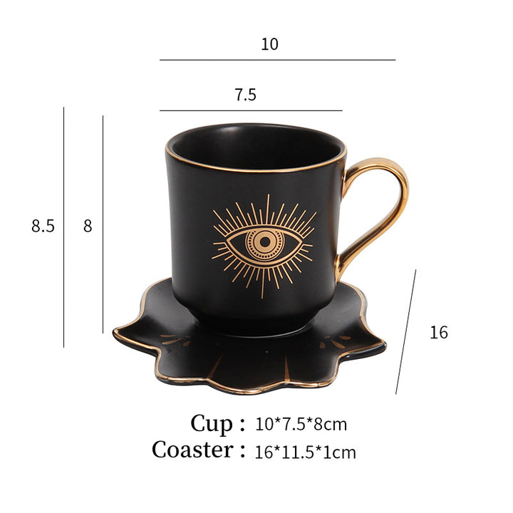 Ensemble de sous-verres pour tasse à thé et soucoupe Olivenorma Hamsa Evil Eye