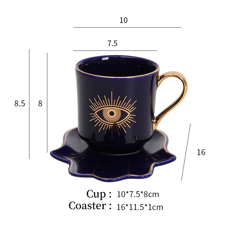 Ensemble de sous-verres pour tasse à thé et soucoupe Olivenorma Hamsa Evil Eye